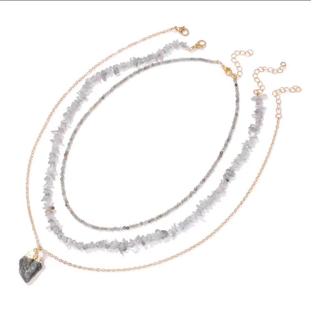 Labradorite Necklace with Matching Set Labradorite Crystal Jewelry Set